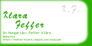 klara feffer business card